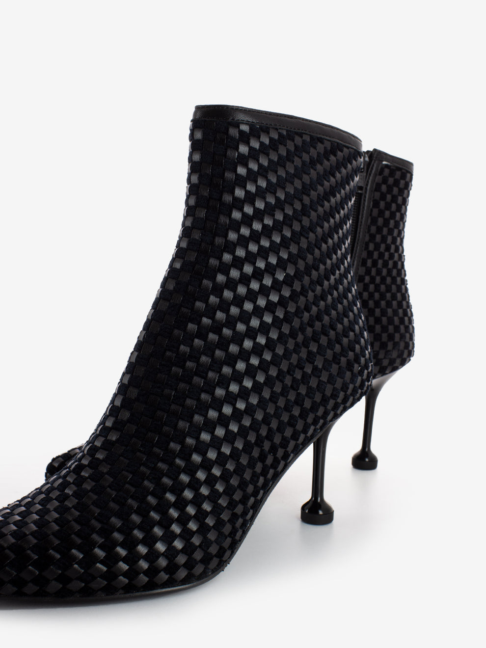 Tronchetti Woven in pelle intrecciata nero