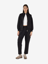 Felpa collo alto e zip nero
