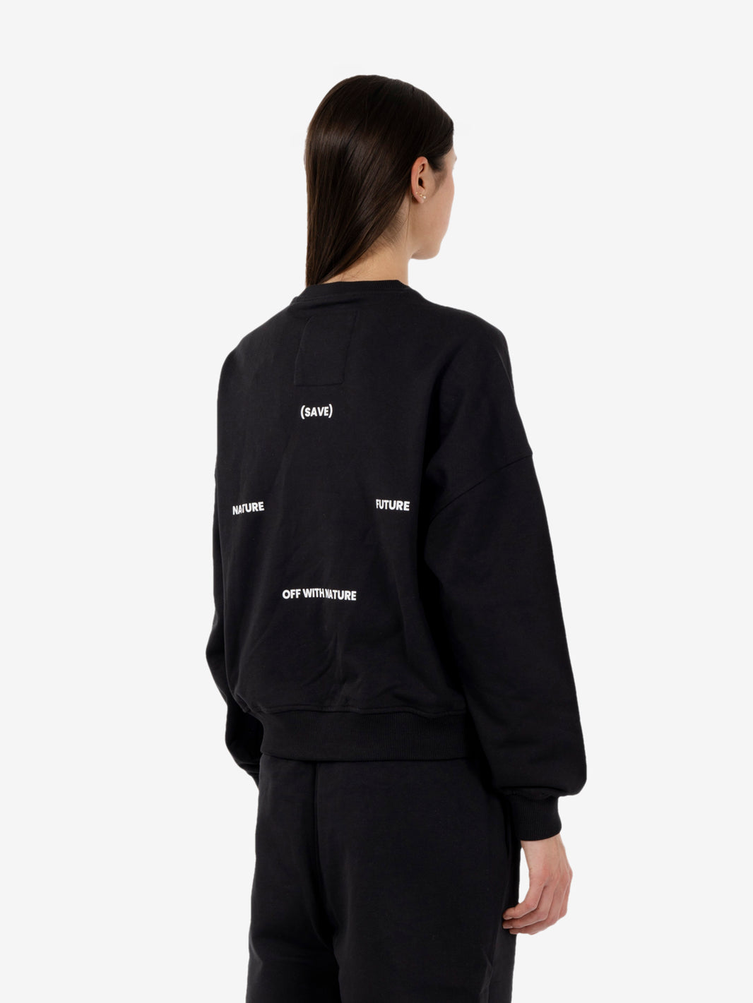 Felpa girocollo loose fit nero