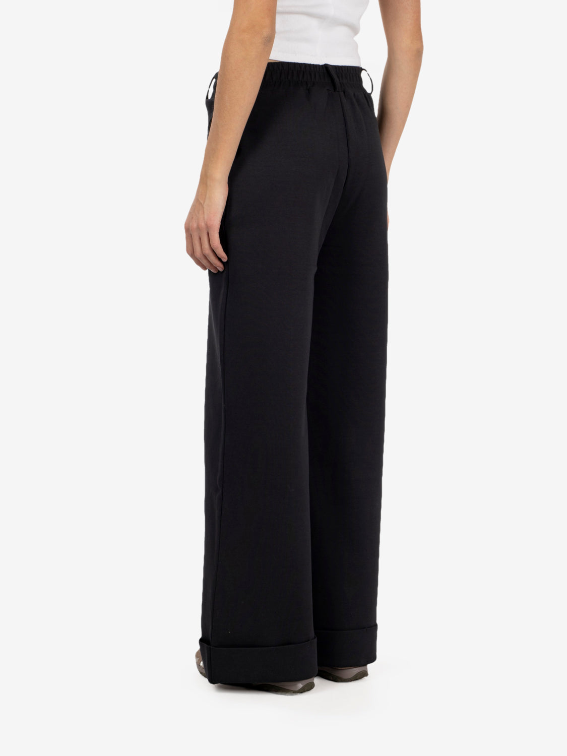 Black palazzo joggers