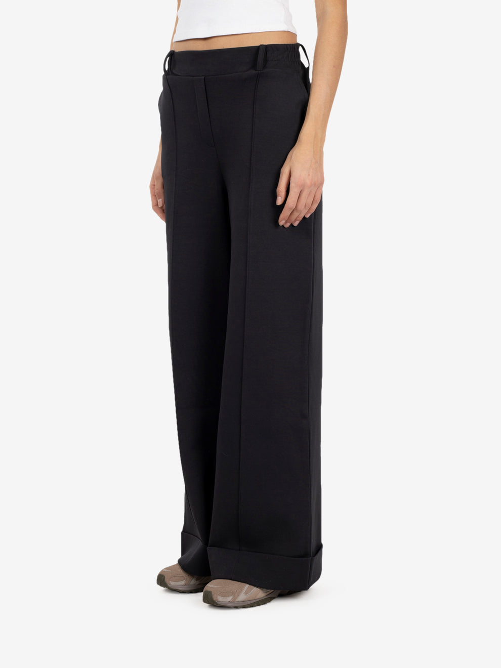 Black palazzo joggers