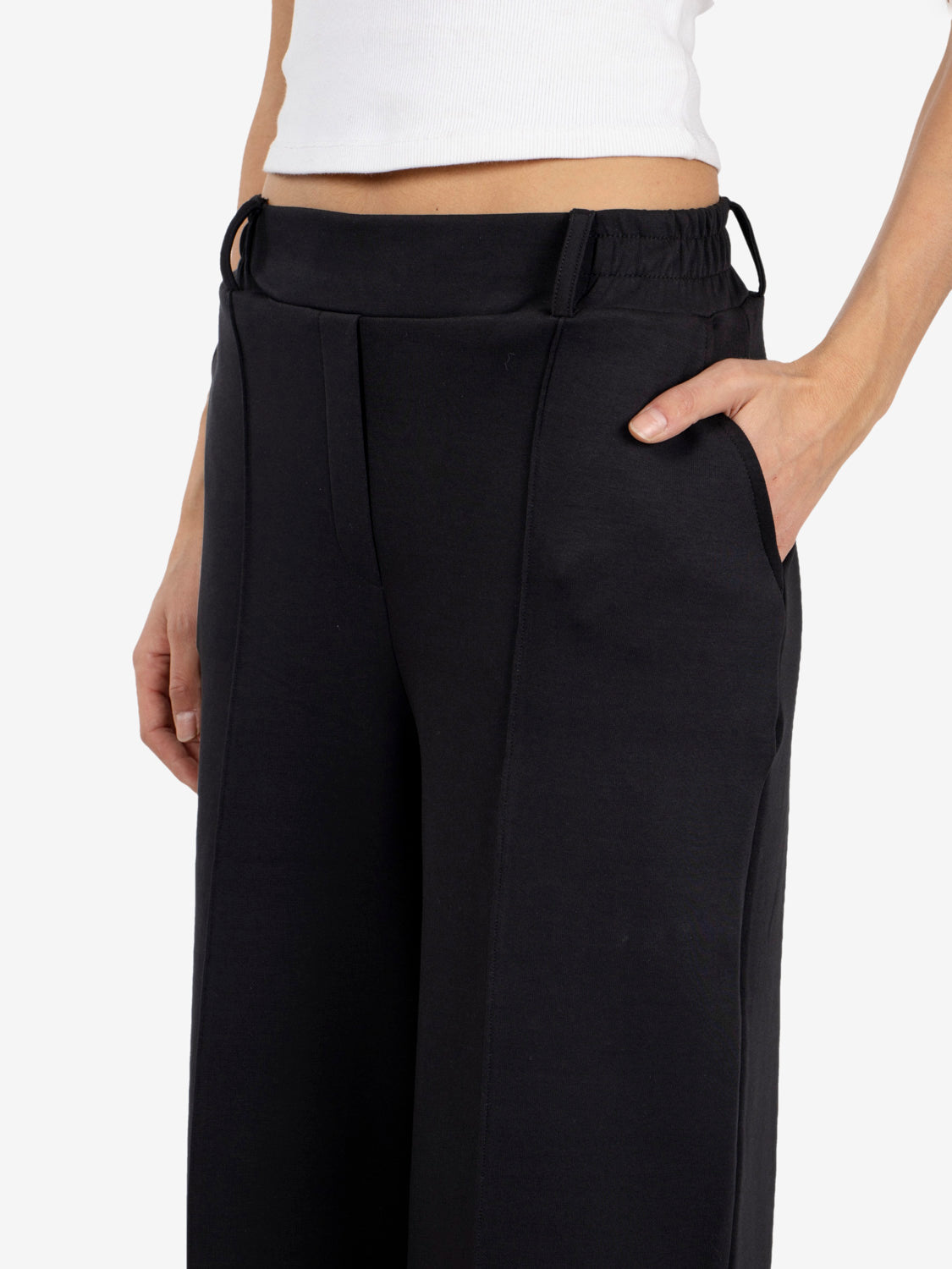 Black palazzo joggers