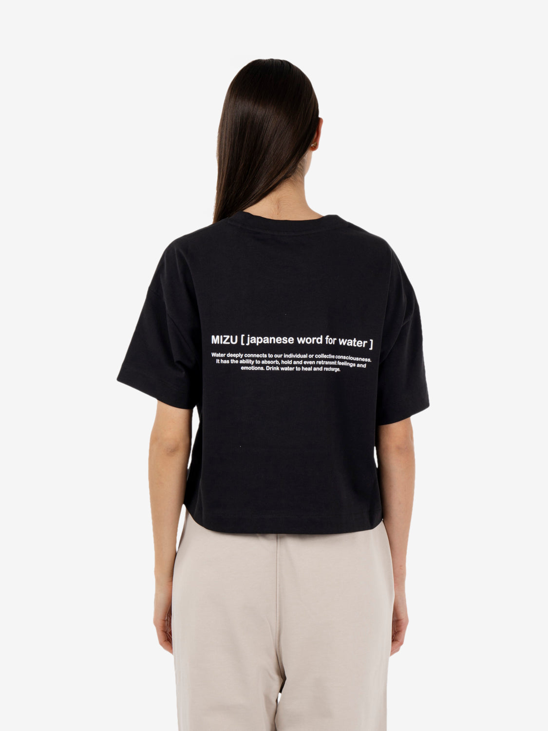 T-shirt crop loose fit nero