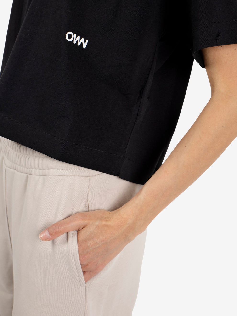 T-shirt crop loose fit nero