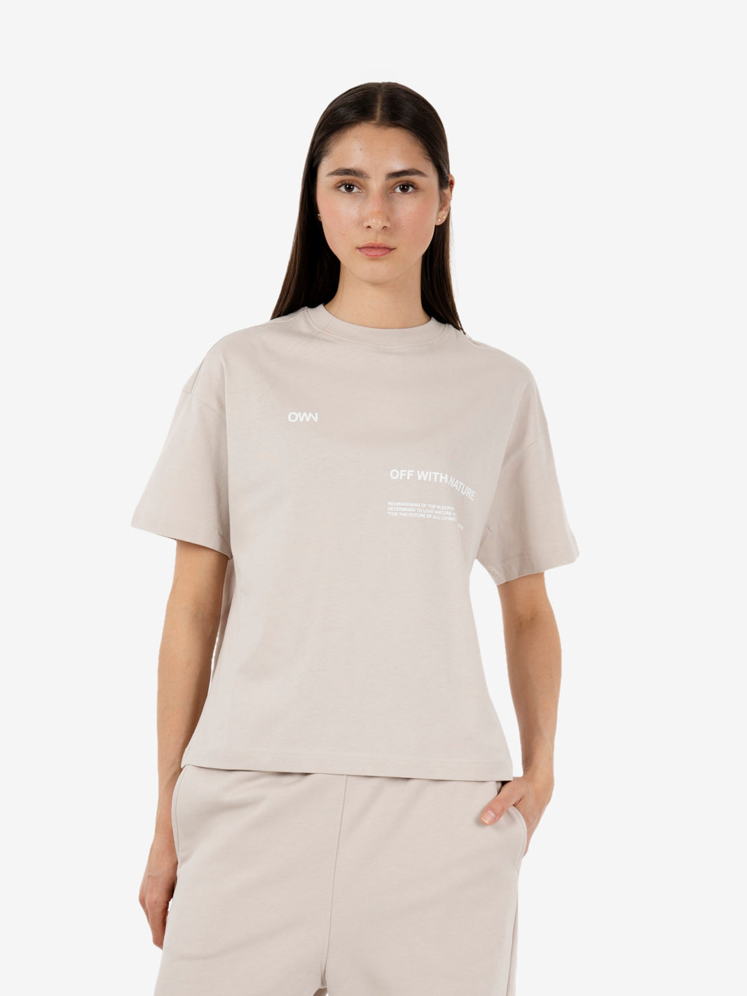 T-shirt loose fit beige