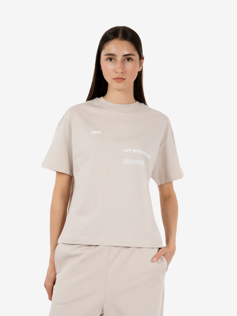 T-shirt loose fit beige