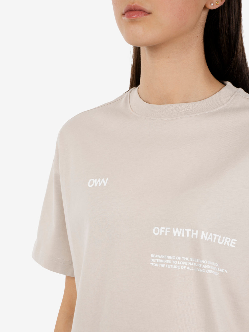 T-shirt loose fit beige