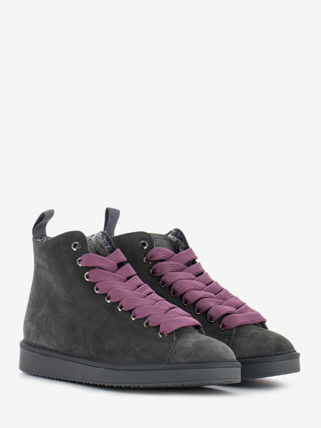 P01 Anke Boot Suede Faux fur lining anthracite / brownrose