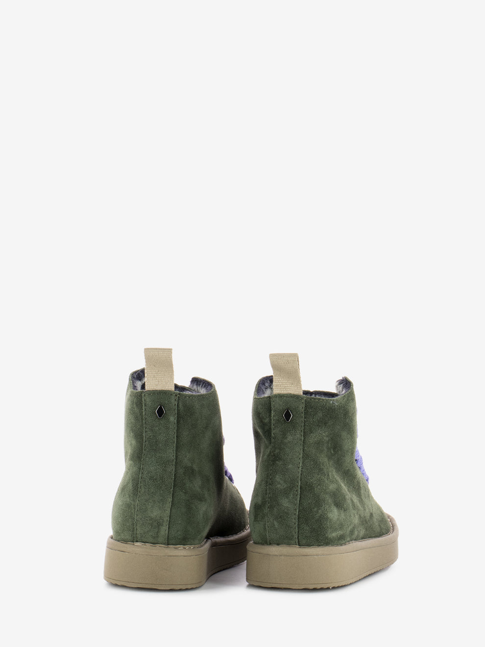 P01 Anke Boot Suede Faux fur lining military green / urban violet