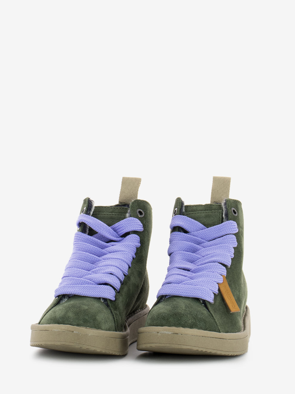 P01 Anke Boot Suede Faux fur lining military green / urban violet