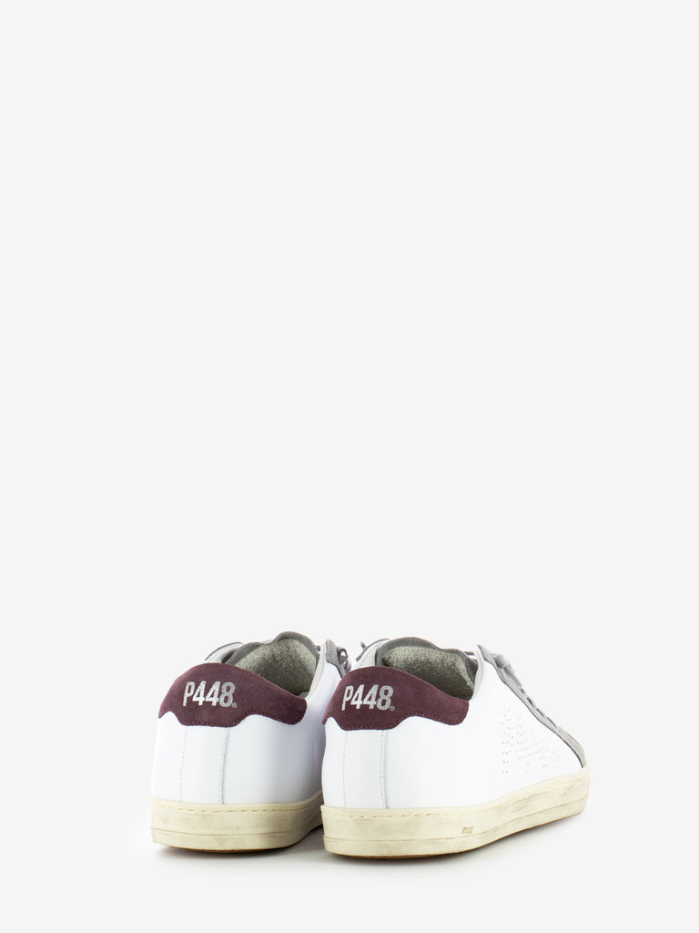 P448 - Sneaker John-m white / burgundy