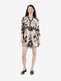 Short black and white patterned dress