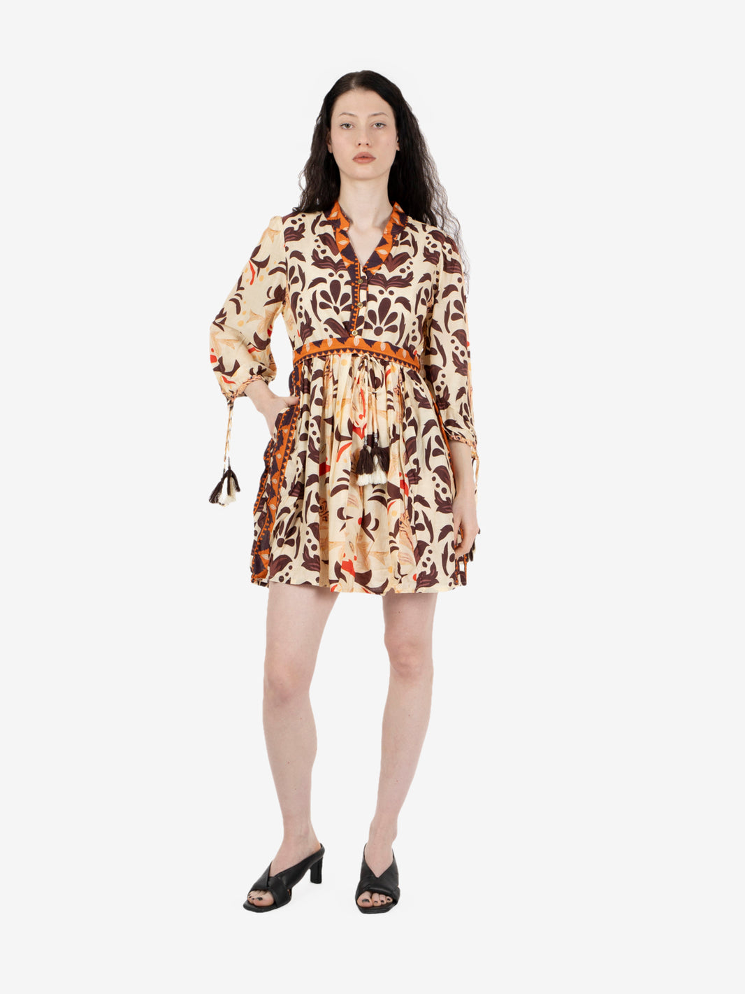 Multicolor patterned short dress