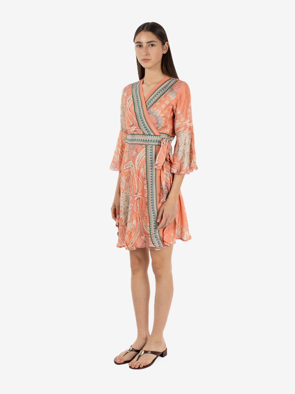 Pink wrap mini dress