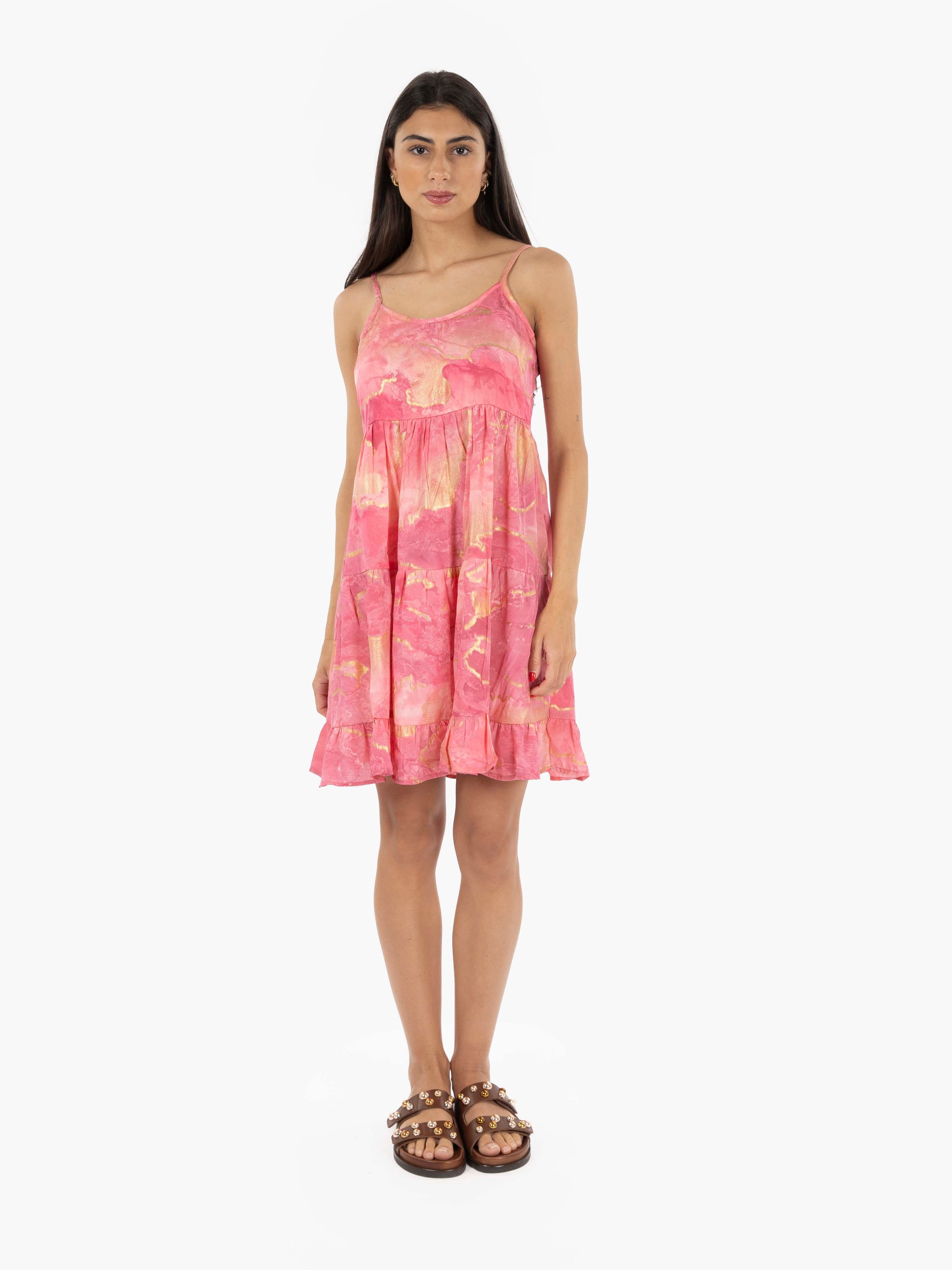 Pink sleeveless short dress