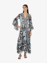 Light blue ruffled maxi dress