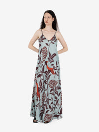 Long patterned light blue dress