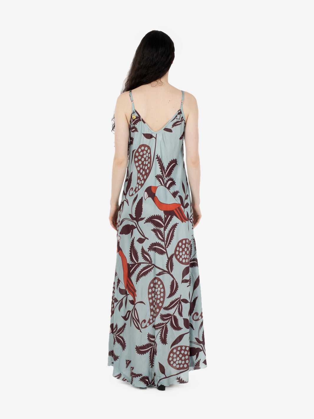 Long patterned light blue dress