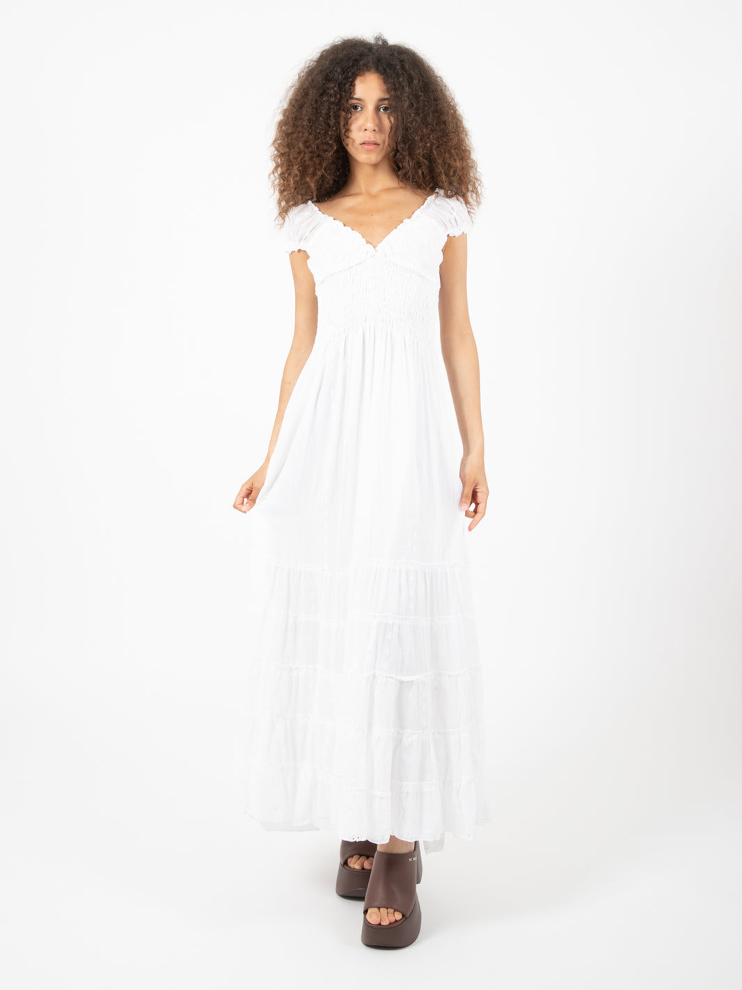 Long white sangallo dress