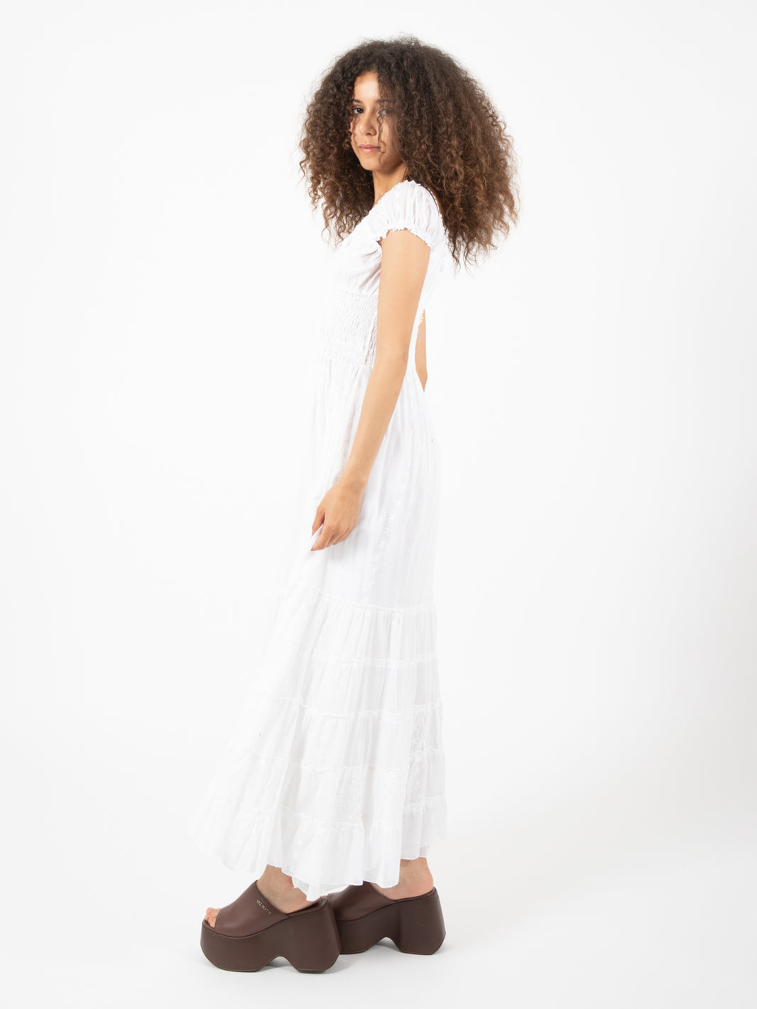 Long white sangallo dress