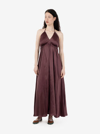 Long satin cocoa dress