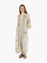 PAHIESA - Abito tunica lungo azzurro / oro