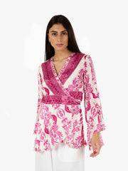 PAHIESA - Blusa con manica svasata fuxia