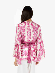 PAHIESA - Blusa con manica svasata fuxia