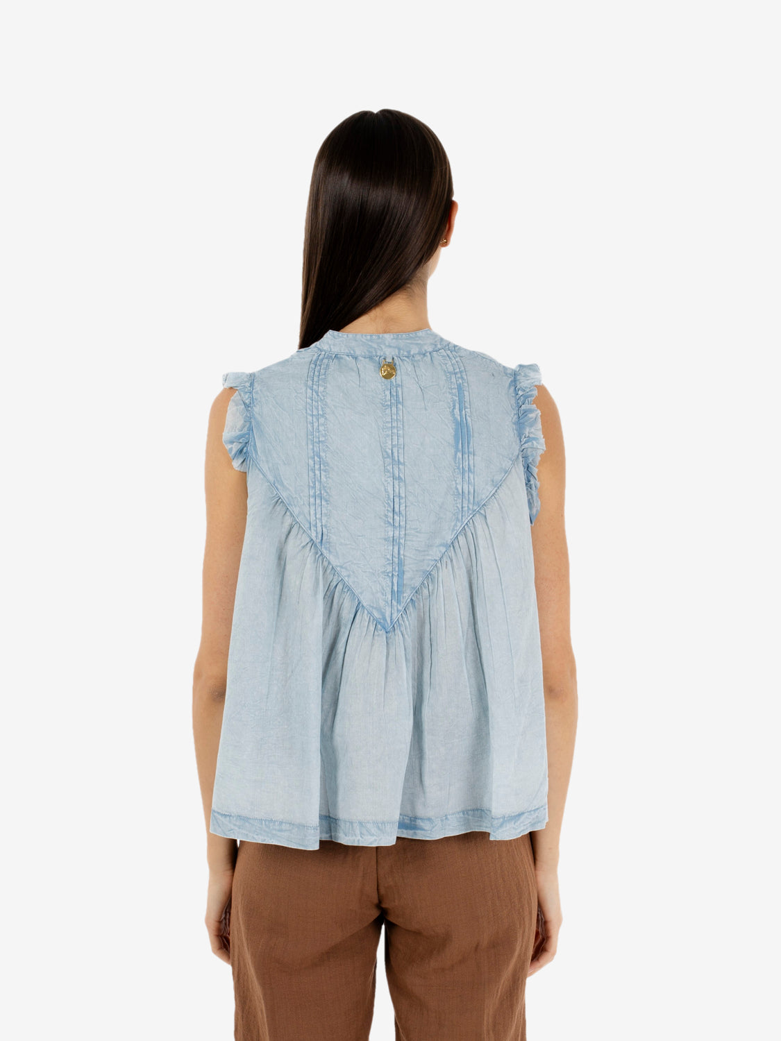 Blue ruffle shirt