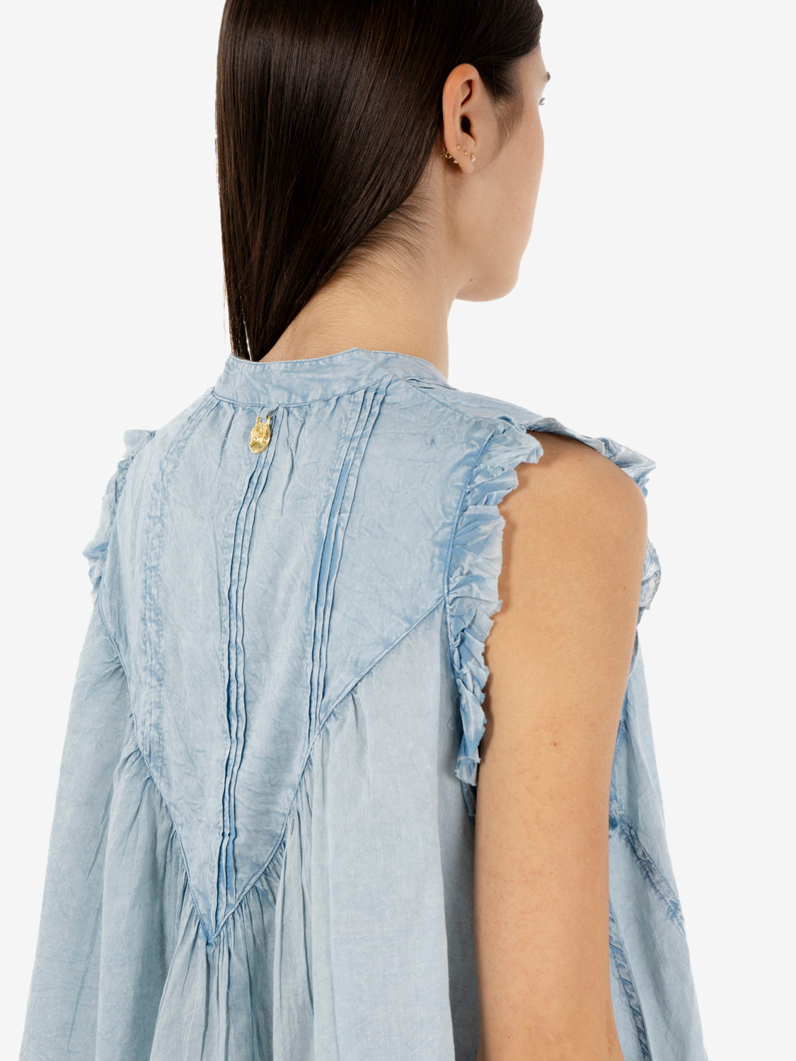 Blue ruffle shirt