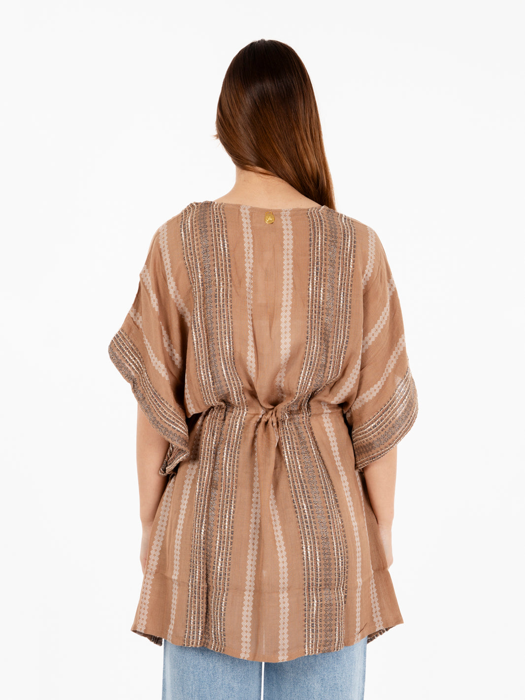 Kimono manica corta marrone