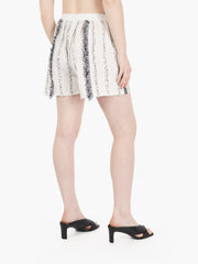 PAHIESA - Shorts a righe motivo etnico bianco / nero