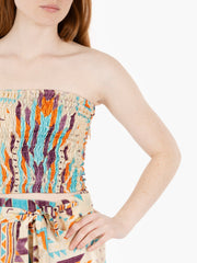 PAHIESA - Top a fascia elastica arancio / turchese