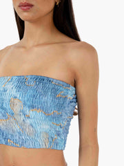 PAHIESA - Top a fascia elastica azzurro
