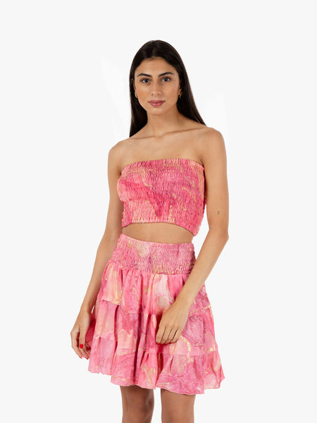 Top a fascia elastica rosa