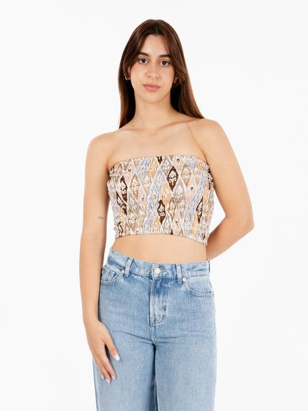 Top a fascia lilla / multicolor