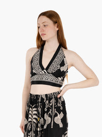 Black halterneck top