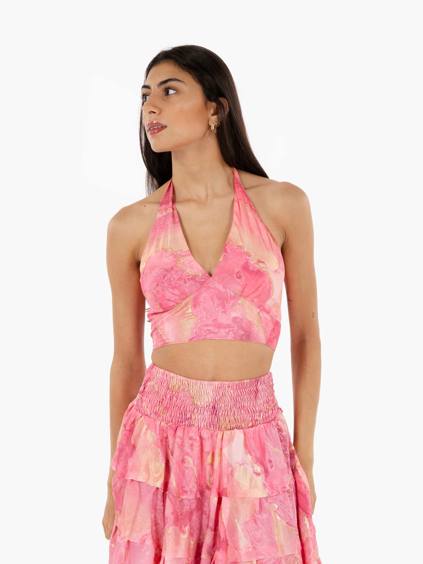 Pink halterneck top
