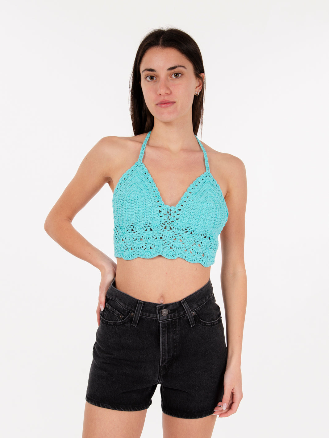 Aqua crochet top