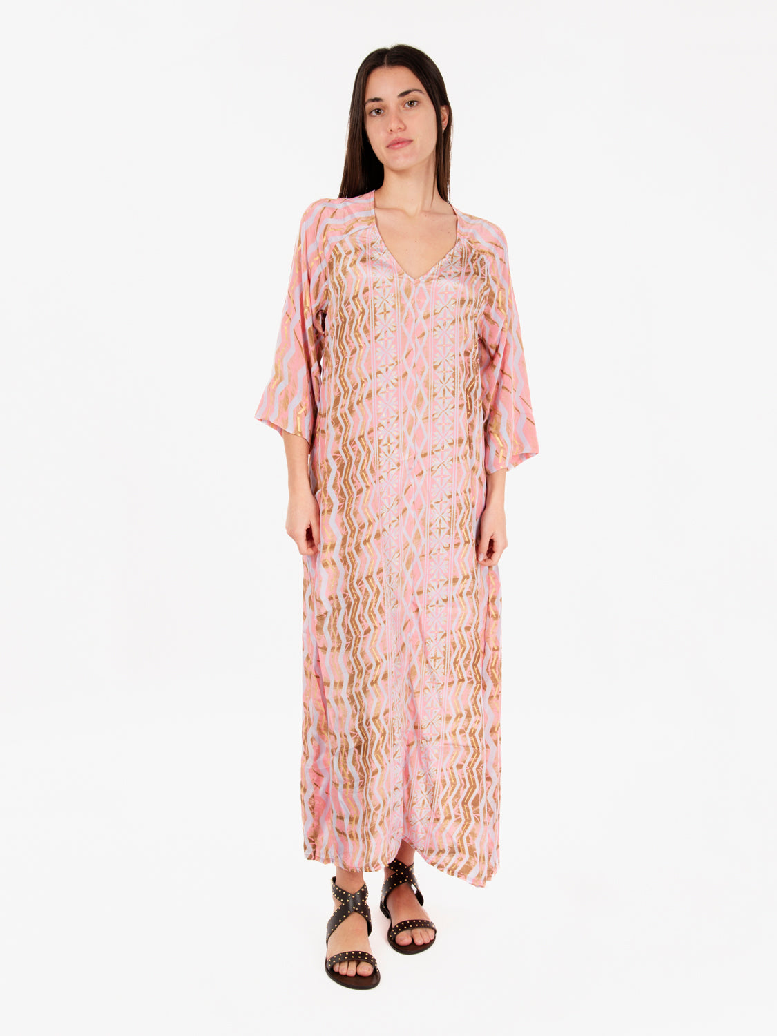 Long pink patterned tunic