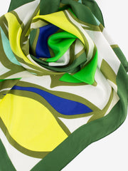 PALOMBINA - Foulard Cereo in seta fantasia verde