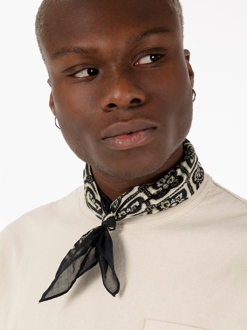 Citronella scarf black / beige pattern