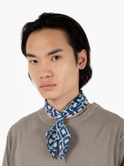 PALOMBINA - Foulard Corbezzolo fantasia rombi blu