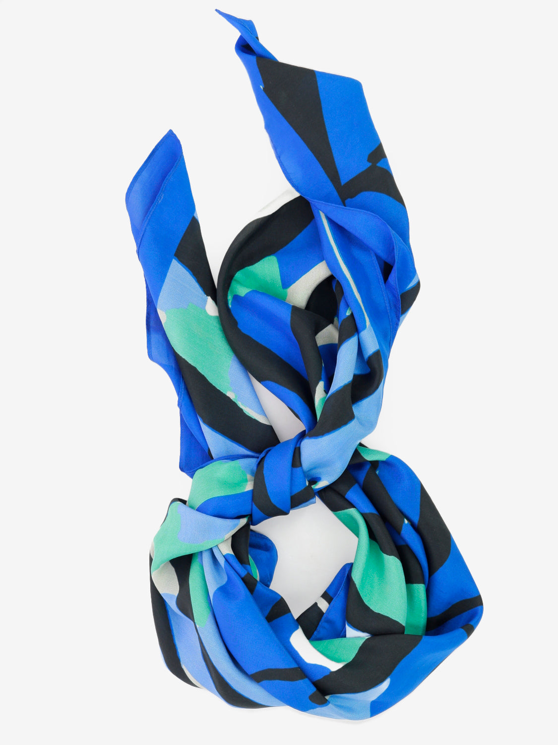 Foulard Emerald 01 in seta blu
