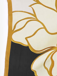 Emeck 01 black / beige silk scarf