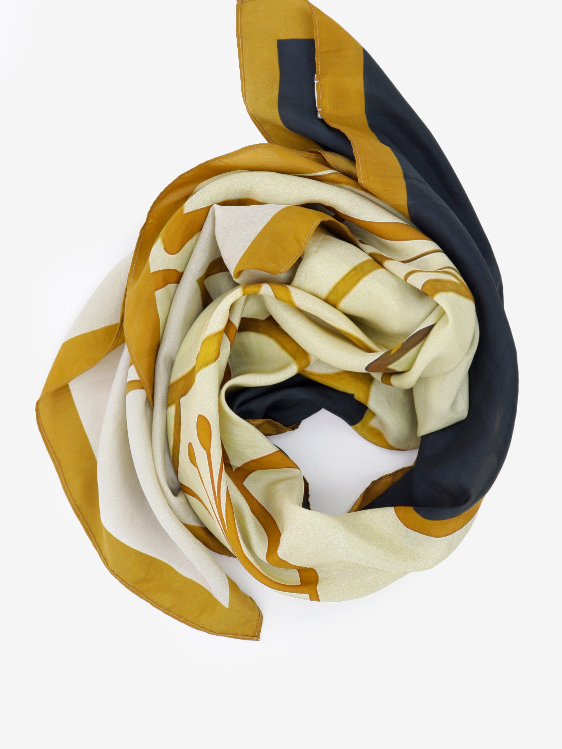 Foulard in seta Emeck 01 nero / beige
