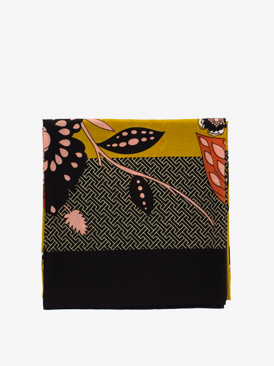 Foulard seta Angelica senape / nero