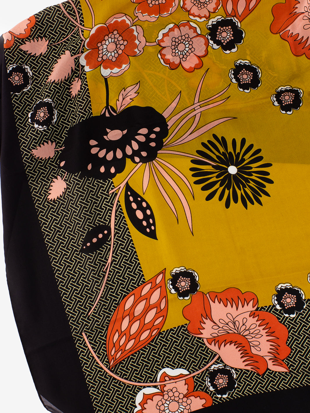 Foulard seta Angelica senape / nero