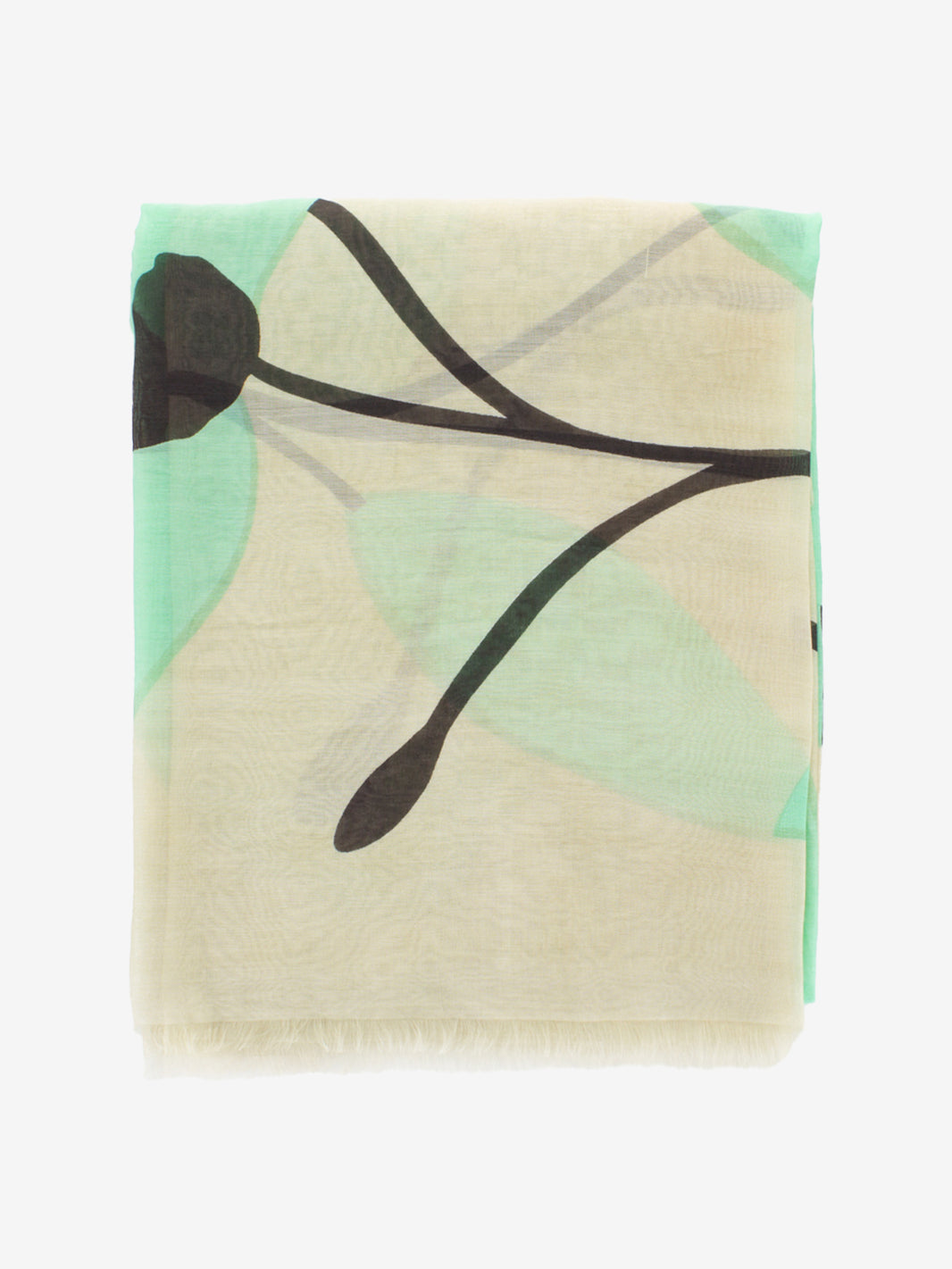 Pashmina Alyssa floral pattern green / beige