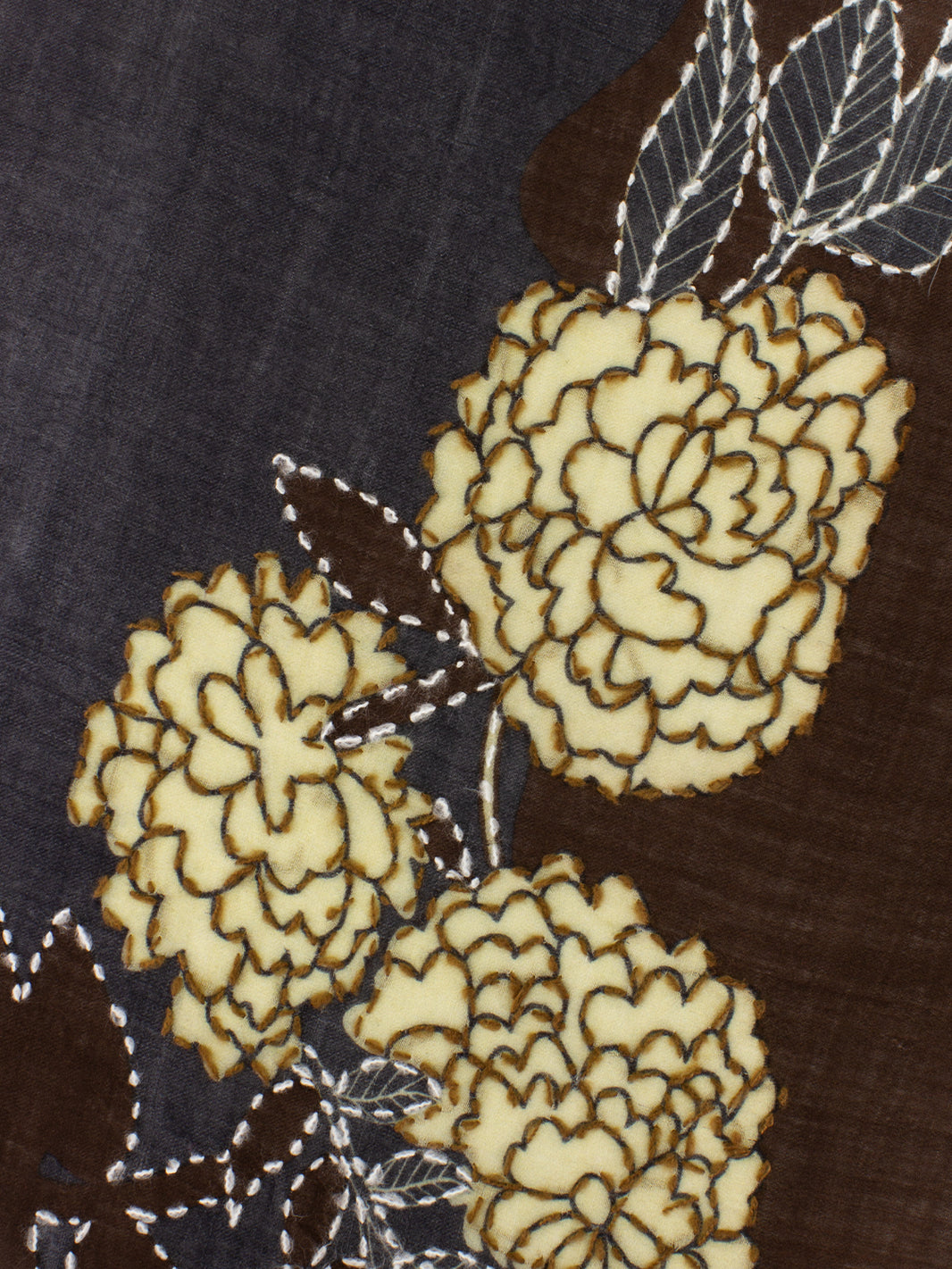Pashmina Aurora con ricami nero / marrone